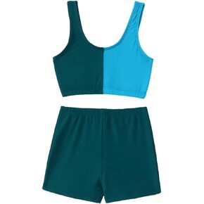 CM C&M WODRO Toddler Baby Girl Swimsuit Kid Sleeveless Solid Splice Swimwear Summer Beach 2 Piece Bathing Suit