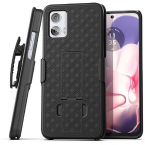 Encased DuraClip for Moto G Stylus 5G 2024 Belt Case with Holster Clip and Kickstand (Black)