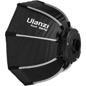 Ulanzi AS-D30 30 سم Mini Bowens Mount Octagon Softbox Octagonal Speedlite، فلاش ستوديو، مظلة Speedlight Softbox مع حقيبة حمل، خفيف الوزن متوافق مع Ulanzi 40W/40W Pro/60W Video Light.