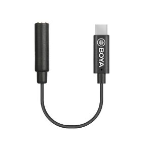 BOYA by-K4 USB-C to 3.5mm (TRS) Adapter(2.4 inch),AUX to USB C Microphone/Headphone Adapter Jack Converter, Compatible with TRS Microphone/Headphone/USB-C Android Phone/Laptop