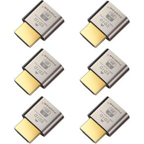 Dummy Plug Headless Ghost Display Emulator HDMI-Compatible HDMI-Compatible（Fit Headless-1920x1080 New Generation@60Hz）-6Pack