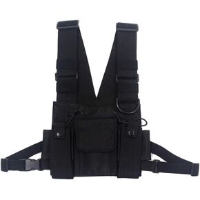 Chest Pack, Radio Chest Harness Chest Front Single Pack Pouch Holster Vest Rig for Motorola Midland Kenwood Baofeng Retevis Walkie Talkie,Functional Waist Packs for Men Women