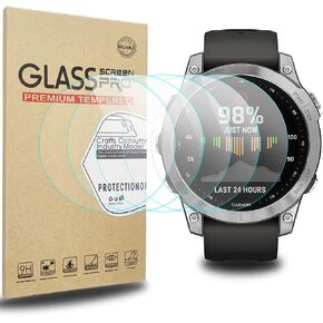 5 Pack of Screen Protector for Garmin Fenix 7X Pro, ZPJPPLX Waterproof Tempered Glass Screen Protector Cover Compatible with Fenix 7X Pro Sapphire Solar / Solar 51mm[Perfectly Fit] [Crystal Clear]