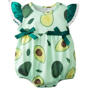 Yixius Twins Bodysuit Baby Brother Sister Matching Outfits Infant Boys Girls Ruffle Sleeve Avocado Romper
