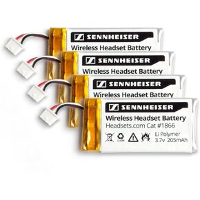 بطارية بديلة قابلة لإعادة الشحن من Sennheiser لسماعات الرأس اللاسلكية OfficeRunner DW Office DW Pro1 DW Pro2 SD Office SD Pro1 SD Pro2 MB Pro Series Li Polymer 205 مللي أمبير (4 عبوات)