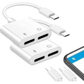 [Apple MFi Certified] iPhone 15 Headphone Adapter, 2 Pack 2-in-1 USB C to 3.5mm Headphone Dongle Cable Cord with PD Fast Charging for iPhone 15 Pro Max Plus, Samsung Galaxy S22 S23 S24 Ultra, Note 20