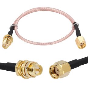 SMA Antenna Cable RG316 Antenna Extension Cable 2-Pack 24inch RP-SMA Male to RP-SMA Female Bulkhead Mount for WiFi Router Bridge Antenna Wireless Mini PCI Express PCI-E Network Card Adapter