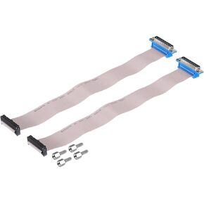 MECCANIXITY 2Pcs 16Pin Flat Ribbon Cable Grey DB15 Male to FC-16P 2.54mm Pitch 30cm Length DB Serial Port Cable for Computer, LED Display, DVD with 4 Screws in Kuwait