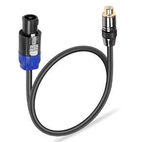 PNGKNYOCN RCA to Speakon Adapter Cable，4 Pin NL4FC Speaker Male to RCA Female Converter Audio Cable for Professional Stage Speaker Plug Cable（0.5M）
