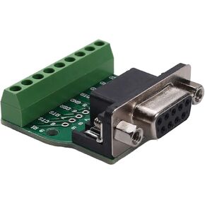 Fielect D-sub DB9 Breakout Board Connector 9 Pin 2 Row Female RS232 Serial Port Solderless Terminal Block Adapter 1PCS