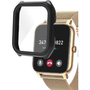 compatible with Boquaw P90 1.85" Smartwatch, Watch Cases with Tempered Glass Screen Protector, 9H