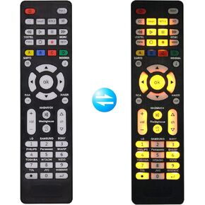 Illuminated Universal Remote Control for All TVs Replacement of Samsung,LG,Sony,Philips,Sharp,Panasonic,TCL,Toshiba Hitachi TV Remote Control Glow-in-The-Dark with Netflix 3D APPS Shortcut Buttons