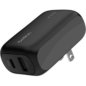 Belkin BoostCharge 42W Dual Port Wall Charger, USB-C + USB-A Charger Fast Charging for iPhone 15, 15 Plus, 15 Pro, 15 Pro Max, 14, 14 Pro Max, iPhone 13, Galaxy S24 Ultra, iPad, AirPods & More - White