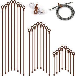 Twist Ties, Silicone Cable Ties with Holes, 24PK Rubber Twist Ties for Cords, Reusable Gear Ties 6inch, 12inch, 18inch for Bundling and Organizing, Indoor and Outdoor Use(Blue)
