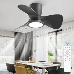 24'' Ceiling Fans with Lights and Remote, DC Motor Large Air Volume Ceiling Fans, Dimmable 3 Colors Temperature, 1800 Lumens LED Light Ceiling Fan for Bedroom, Kitchen, Living Room, Apartment