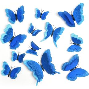 3D Butterfly Wall Decor 24 Pcs 3 Sizes, Gold Butterfly Decorations for Home Decorations Butterfly Party Decorations Room Decorations, Removable Stickers (Purple)
