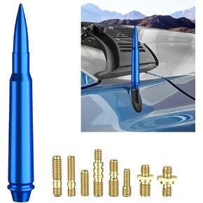 5.7" Blue Bullet Antenna,Short Replacement Aerial,Heavy Gauge Billet Aluminum,Compatible with 1980-2017 Ford F-150 F-250 F-350 Super Duty 1980-2017 Ford F-150 79-09 Ford Mustang