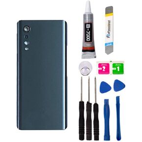 استبدال غطاء البطارية الخلفي الزجاجي الخلفي لهاتف LG Velvet 5G G900، مع شريط وأدوات (مع عدسة الكاميرا) (رمادي) in Saudi Arabia