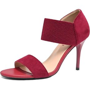 Women's Open Toe High Heels 3.5IN Stiletto Heeled Sandals Sexy Elastic Band Ankle Booty Heeled Sandal Shoes for Daily,Work,Evening Party