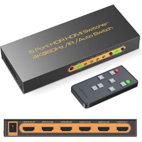 HDMI Switch 4k@60hz Splitter, 3 in 1 Out with IR Remote HDMI 2.0 Video Selector Switch Box,Manual+Auto HDMI Hub Supports HDR, 3D, HDCP2.2 Compatible with PC, Xbox, PS5 / PS4, Switch,DVD,Fire Stick