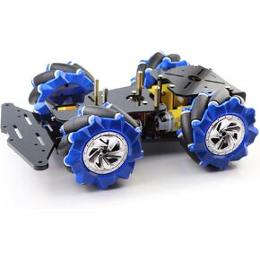 4WD Mecanum Wheel Smart Car Robot Chassis for Arduino R3 R4/ Leonardo/Raspberry Pi 5/4B/3B+/3B/2B/1B+ Projects with TT Motor, DIY Robot Building Base Kit for Teens & Adults