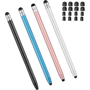 Stylus Pens for Touch Screens, CCIVV 4-Pack Stylus Compatible with iPhone, iPad Pro, Samsung Galaxy, Tablets and All capacitive Touch Screen Devices + 16 Extra Replaceable Tips