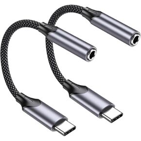 محول سماعة رأس iPhone 15، محول مقبس سماعة رأس USB من النوع C إلى 3.5 مم، سلك كابل USB C إلى Aux Audio Dongle لهاتف iPhone 15 Plus/15 Pro/15 Pro Max، Galaxy S23 S22 S21 S20 Ultra، Pixel، iPad Pro