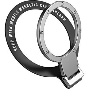 حامل حلقة الهاتف - حامل حلقة الهاتف الخلوي JCHIEN حامل الإصبع ومسند رفيع للغاية (0.3 مم) حلقة محول مغناطيسي لملصق MagSafe المتوافق مع ملحقات iPhone Samsung - أسود in Kuwait