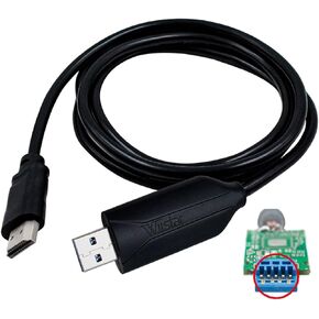 محول USB إلى HDMI مع كابل شريحة 4.92 قدم، USB 3.0 و2.0 إلى HDMI 1080P محول صوت فيديو للكمبيوتر الشخصي والكمبيوتر المحمول للشاشة، يدعم HDTV Android، XP/7/8/10، نظام التشغيل MAC