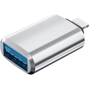 iPhone OTG Adapter Lightning Male to USB Female Data Sync Compatible with Apple 13 12 11 Pro Max Mini Xr X Xs 8 7 Se Plus IPad Air Camera Card Reader Flash Drive Mouse Keyboard Hub MIDI Thunderbolt