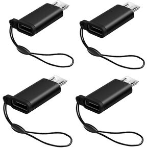 USB C to Micro USB Adapter, 4 Pieces USB Type C Female to Micro Male Adapter for Samsung Galaxy S7 S7Edge S5 S4 Huawei P Smart P10 Lite P9