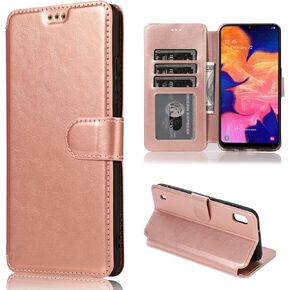 QLTYPRI Samsung Galaxy A51 Case Premium PU Leather Simple Wallet Case [Card Slots] [Hands-Free Kickstand] [Magnetic Closure] Shockproof Flip Cover for Galaxy A51 - Black