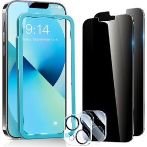 SmartDevil 2Pack لـ iPhone 11 Privacy Screen Protector مع 2Pack واقي عدسة الكاميرا، شاشة خصوصية مضادة للتجسس 9H 11، زجاج مضاد للكسر، خالي من الفقاعات وسهل التركيب