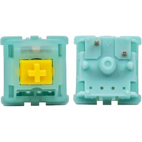 Zhouwang Kutethy X Gateron Jade Series Goldenrod Yellow Pro Keyboard Switches,Updated Linear 5-Pin 55gf RGB LED Factory Pre-lubed Keyboard Switches for MX Mechanical Keyboard(Jade Pro 45Pcs)