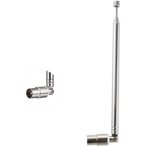 2PCS TV Male Plug Connector Telescopic Antenna 7 Sections PAL Telescopic Antenna 71.5cm/28IN for DVB-T DVB-T2 TV FM AM Stereo Reception