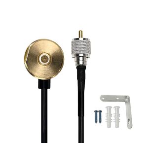 Antenna Cable with NMO Connector and UHF (PL-259 Plug) 20FT Length with 3.5inch Magnetic Base for CB Radio Extension