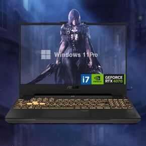كمبيوتر محمول ASUS TUF 15.6 i7 RTX 4070 Premium للألعاب، شاشة 15.6 بوصة FHD 1920 * 1080 144 هرتز، Intel i7-13620H (Beats Intel i9-12900)، NVIDIA GeForce RTX 4070، 64 جيجابايت DDR5، 2 تيرابايت SSD، لوحة مفاتيح بإضاءة خلفية RGB، Windows 11 Pro
