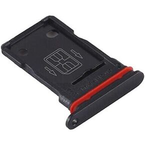 Dual SIM Card Tray Slot Holder Replacement Compatible with Oneplus 8 IN2010 6.55 inch (Black)