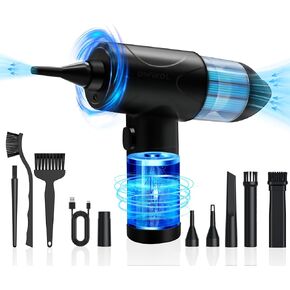 Compressed Air Duster-51000RPM Electric Air Duster with LED,3 Gear Adjustable Keyboard Cleaner,6000mAh Cordless Air Blower,Replace Canned Air Duster,Cordless Air Duster,Car Dusters(Black) in Saudi Arabia