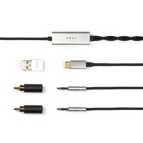 Aune ARU1 USB-C Headphone Cable with DAC, for Cable-Detachable Headphones (Dual 3.5mm TRS) AR5000