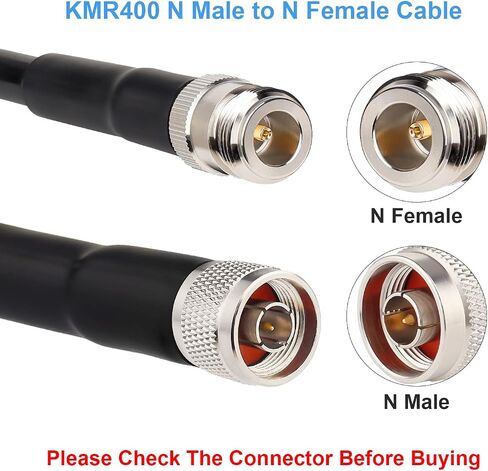 XRDS -RF KMR400 N Male to N Female Cable 50FT, 50 ohm KMR400 Low Loss Type N Female to Type N Male Extension Cable for WiFi/Ham Radio Antenna, Signal Booster, Router, Amplifier in Saudi Arabia