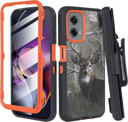 Designed for Samsung Galaxy A55 5G 2024 Case with Belt Clip Holster, Built-in Screen, Anti-Drop, Shockproof, with Kickstand, Heavy Duty Protection (Black) in Kuwait