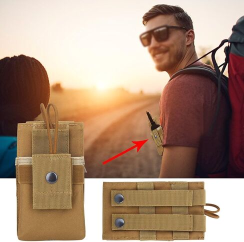 Alomejor 1 قطعة حقيبة اسلكية تخاطب الحقيبة حامل راديو محمول حافظة متعددة الوظائف حامل الحقيبة للهاتف GPS اتجاهين راديو لاسلكي تخاطب (لون الطين) in Kuwait