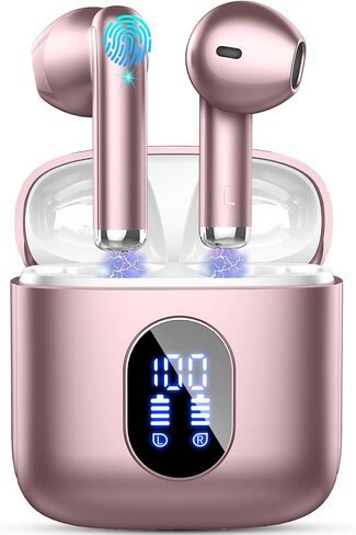 Wireless Earbuds Bluetooth 5.3 Earbuds Hi-Fi Stereo, 2024 Ear Buds with 4 ENC Mics, 3g Mini Bluetooth Headphones in Ear, 30H USB-C LED Charging Case, IP7 Waterproof Wireless Earphones for Android iOS in Saudi Arabia