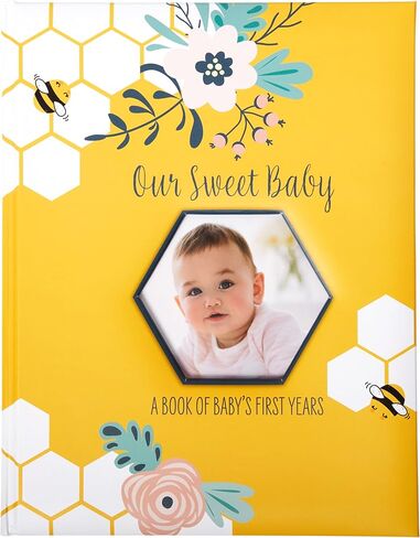 C.R. Gibson Little Moon First 5 Years Gender Neutral Baby Memory Book, 8.75" W x 11.3" L with 48 Guided Pages, Multicolor in Saudi Arabia
