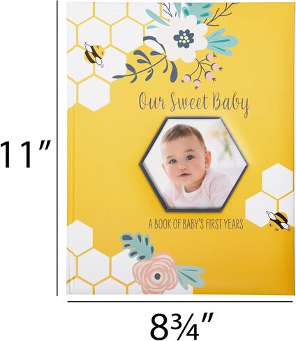 C.R. Gibson Little Moon First 5 Years Gender Neutral Baby Memory Book, 8.75" W x 11.3" L with 48 Guided Pages, Multicolor in Saudi Arabia