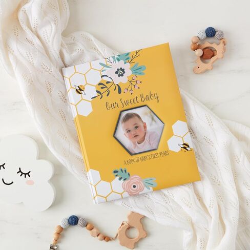 C.R. Gibson Little Moon First 5 Years Gender Neutral Baby Memory Book, 8.75" W x 11.3" L with 48 Guided Pages, Multicolor in Saudi Arabia
