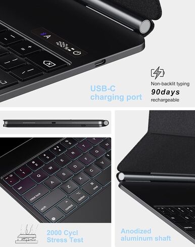 حافظة لوحة مفاتيح مغناطيسية متوافقة مع iPad Pro 11 بوصة 2022/2021/2020/2018، [تنبيه ذكي] [لوحة لمس حساسة] [حامل ناتئ عائم] غطاء حافظة لوحة مفاتيح ذكية لاسلكية سهل الضبط، أسود in Saudi Arabia