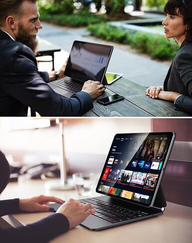 حافظة لوحة مفاتيح مغناطيسية متوافقة مع iPad Pro 11 بوصة 2022/2021/2020/2018، [تنبيه ذكي] [لوحة لمس حساسة] [حامل ناتئ عائم] غطاء حافظة لوحة مفاتيح ذكية لاسلكية سهل الضبط، أسود in Saudi Arabia