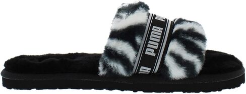 PUMA Women's Fluff Wild Slides, Black White, 7 Medium US in Saudi Arabia